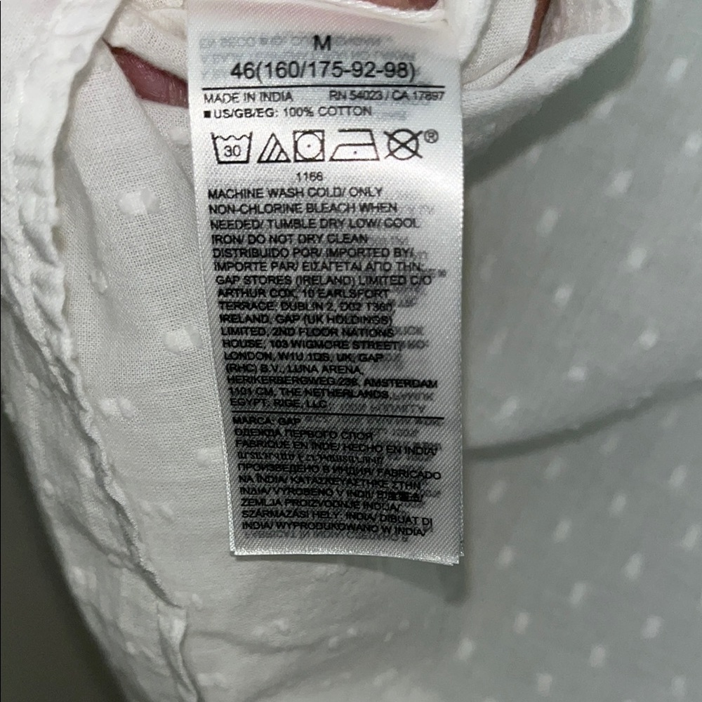 NWT GAP Factory Women's White Sleeveless PLEATED cotton Swiss for Blouse, M - Picture 5 of 5